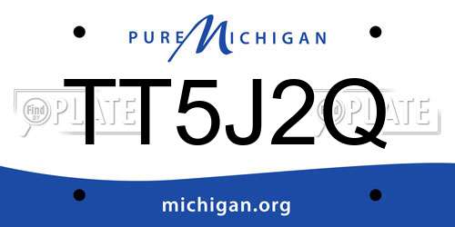 TT5J2Q Michigan License Plate