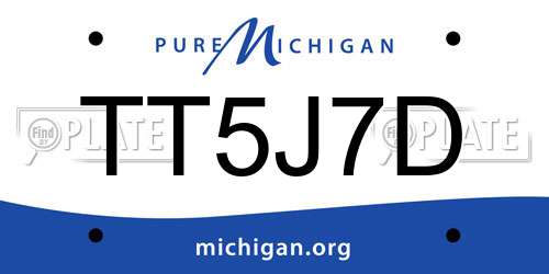 TT5J7D Michigan License Plate