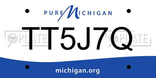 TT5J7Q Michigan License Plate