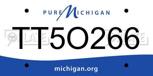 TT5O266 Michigan License Plate