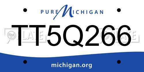 TT5Q266 Michigan License Plate