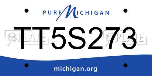TT5S273 Michigan License Plate