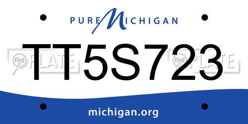 TT5S723 Michigan License Plate