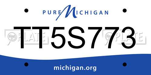 TT5S773 Michigan License Plate