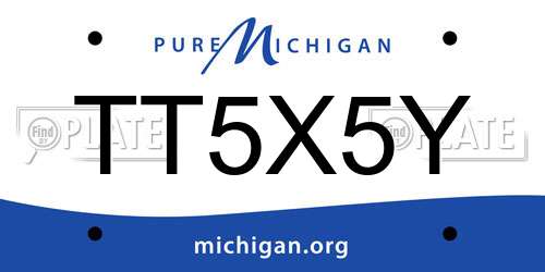 TT5X5Y Michigan License Plate