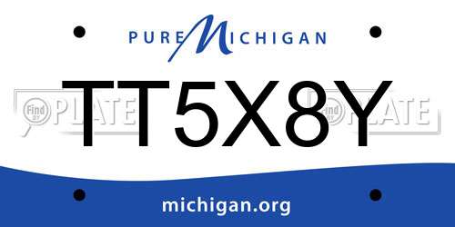 TT5X8Y Michigan License Plate