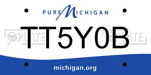 TT5Y0B Michigan License Plate