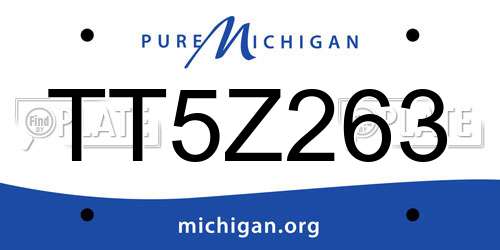 TT5Z263 Michigan License Plate