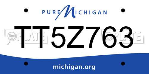 TT5Z763 Michigan License Plate