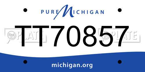 TT70857 Michigan License Plate