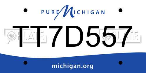 TT7D557 Michigan License Plate
