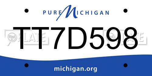 TT7D598 Michigan License Plate