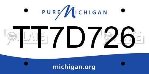 TT7D726 Michigan License Plate