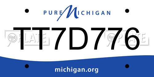 TT7D776 Michigan License Plate