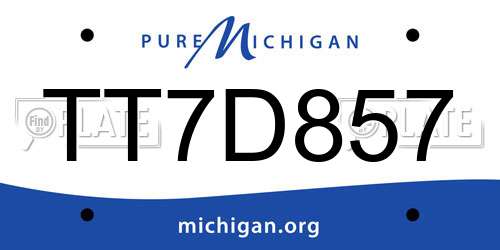 TT7D857 Michigan License Plate