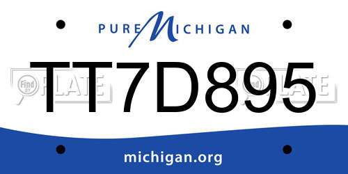 TT7D895 Michigan License Plate
