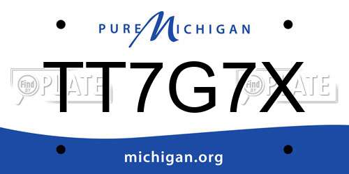 TT7G7X Michigan License Plate