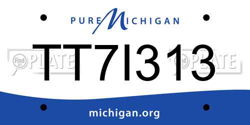 TT7I313 Michigan License Plate