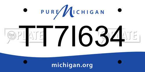 TT7I634 Michigan License Plate