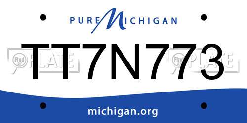 TT7N773 Michigan License Plate
