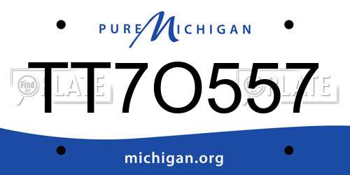 TT7O557 Michigan License Plate