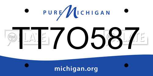 TT7O587 Michigan License Plate