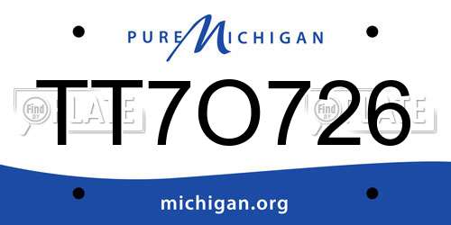 TT7O726 Michigan License Plate