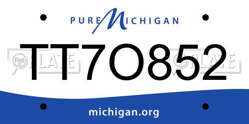 TT7O852 Michigan License Plate