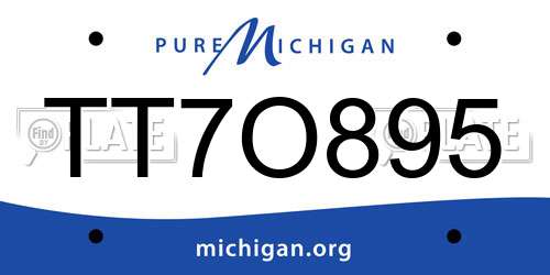 TT7O895 Michigan License Plate