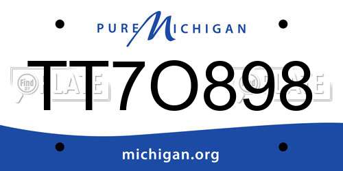 TT7O898 Michigan License Plate