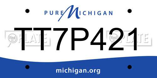TT7P421 Michigan License Plate