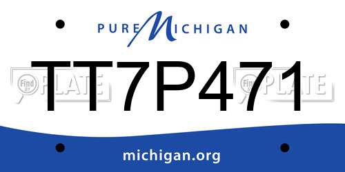 TT7P471 Michigan License Plate