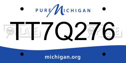 TT7Q276 Michigan License Plate