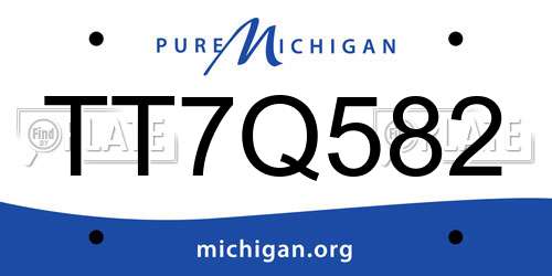 TT7Q582 Michigan License Plate