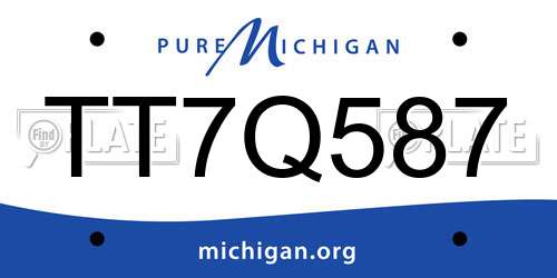 TT7Q587 Michigan License Plate