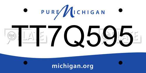 TT7Q595 Michigan License Plate