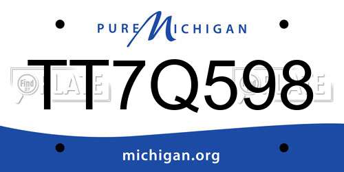 TT7Q598 Michigan License Plate