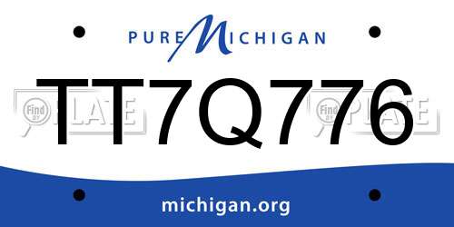 TT7Q776 Michigan License Plate