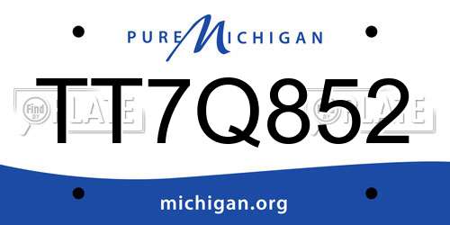 TT7Q852 Michigan License Plate