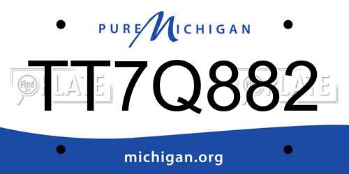 TT7Q882 Michigan License Plate