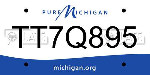 TT7Q895 Michigan License Plate