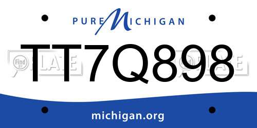 TT7Q898 Michigan License Plate