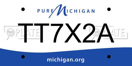 TT7X2A Michigan License Plate