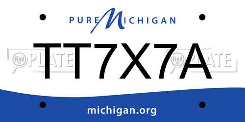 TT7X7A Michigan License Plate