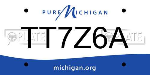 TT7Z6A Michigan License Plate