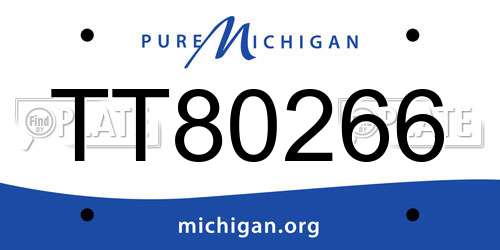 TT80266 Michigan License Plate
