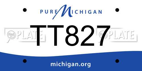TT827 Michigan License Plate
