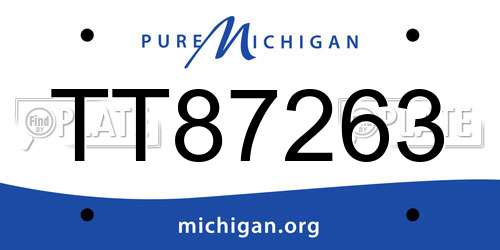 TT87263 Michigan License Plate