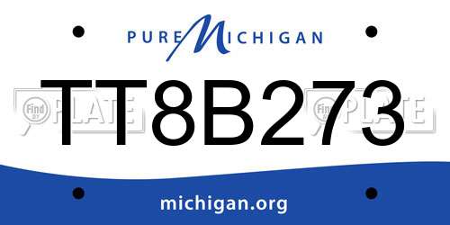 TT8B273 Michigan License Plate