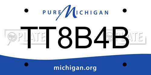 TT8B4B Michigan License Plate